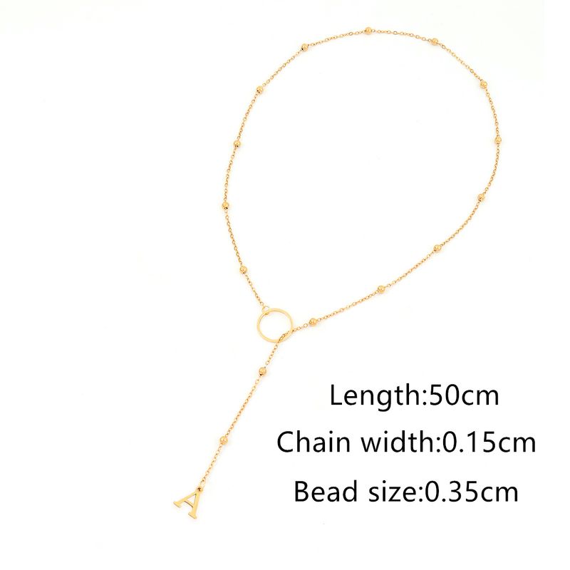 Atacado de joias elegantes, estilo simples, estilo clássico, letra redonda, aço inoxidável 201, aço inoxidável 304, colar com pingente_voghion.com