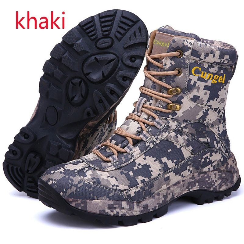 Combat Boots Army Fan Outdoor Hiking Shoes Medium High Top Tactical Boots Men's And Women's Sand Desert Boots_voghion.com