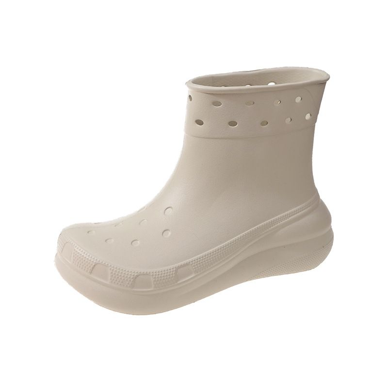 Sommer Neue Mode Einfache EVA Candy Farbe Oberbekleidung Kurze Röhre Überschuhe Dicken Boden Wasserdicht Nicht Slip Regen Stiefel_voghion.com