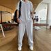 Ice silk suit men's summer simple temperament short sleeved T-shirt long pants breathable casual sportswear hang_voghion.com