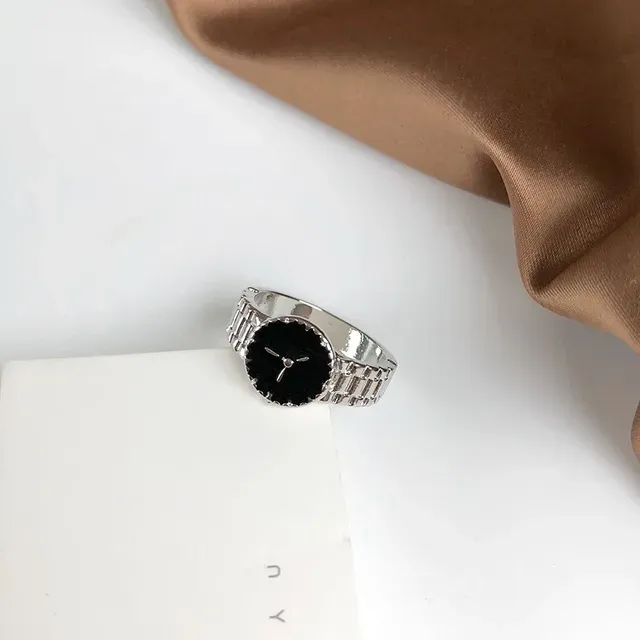 Modischer Unisex-Ring im Vintage-Stil mit Uhrendesign, Retro-Zifferblatt für Damen und Herren, personalisierter Zeigefingerring mit kaltem Wind_voghion.com