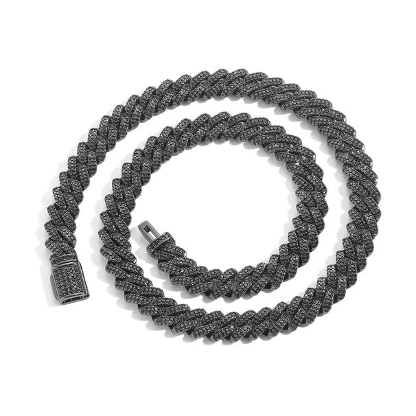 Collana Hip Hop con catena cubana in diamanti da 10-13-15-20 mm e zirconi neri, marchio alla moda_voghion.com