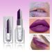 Zweifarbiger Farbverlauf 2-in-1 Lila Silber Glitzer Perle Meerjungfrau Langanhaltender Lippenstift Make-up_voghion.com