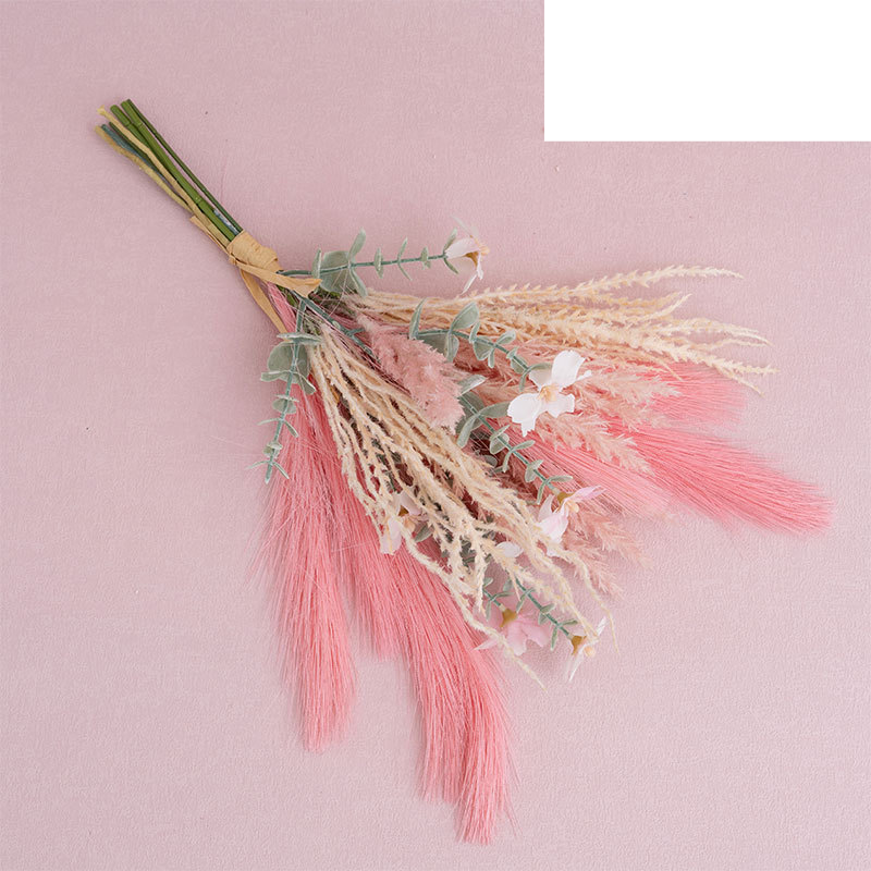Artificial flower bouquet Blaise Pampas handwritten imitation flower home decoration flower wall decoration rose_voghion.com