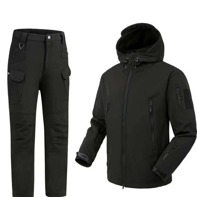 Herrenbekleidung Verbundjacke aus Haifischhaut, wasserdicht, winddicht, warm, Camouflage-Jacke, Spezialeinheitsjacke_voghion.com
