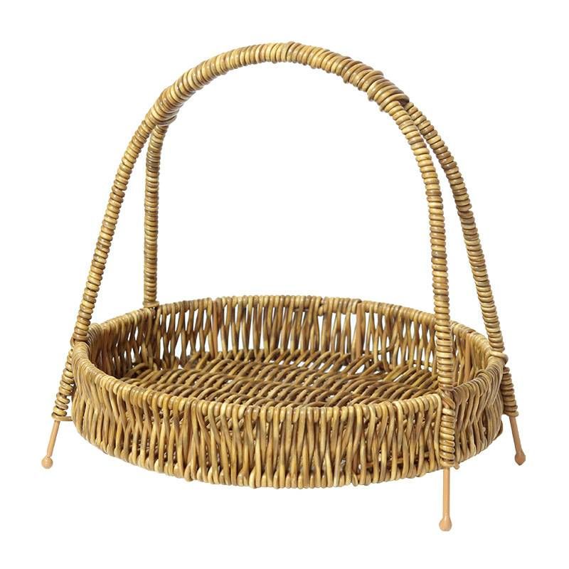 Creative Single Layer Fruit Plate European Style Dried Fruit Plate Woven Woven Basket Hot Pot Shop Snacks Hand Basket Storage Basket_voghion.com