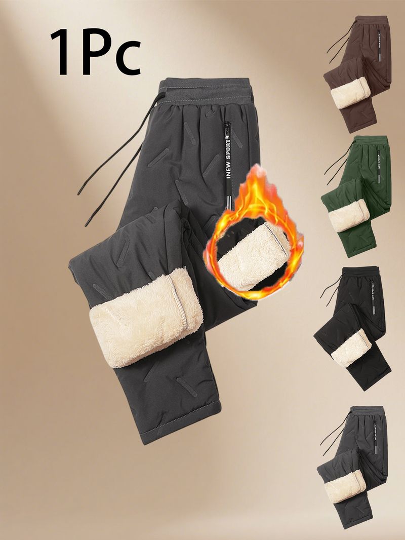 1 Pair Of Upgraded Thickened Sports Jogging Pants For Men, Thick And Warm Straight-cut Pants For Men's Autumn And Winter!_voghion.com