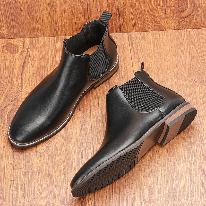 Men's Chelsea Boots – Stretch Elastic Ankle Boots With PU Leather & Cushioned Rubber Sole (EU 40-46, Waterproof & Slip-Resistant)_voghion.com