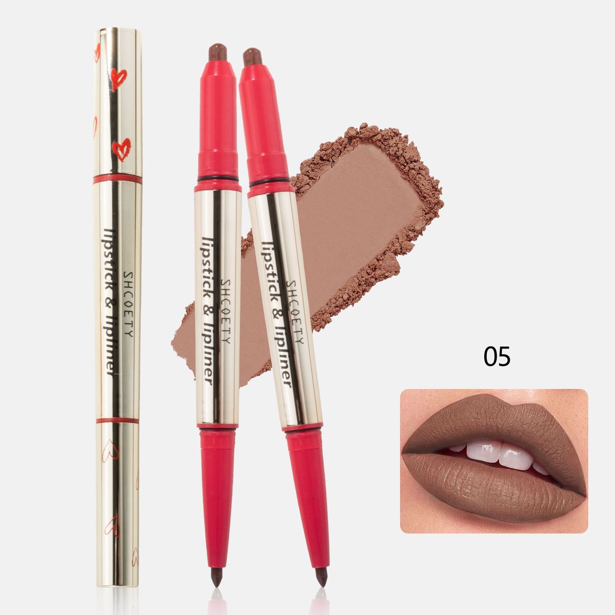 Lip Liner Double Headed Lipstick Lip Liner Two In One Multi Color Matte Long Lasting Lip Plumping Non Fading Hook Liner Pen_voghion.com