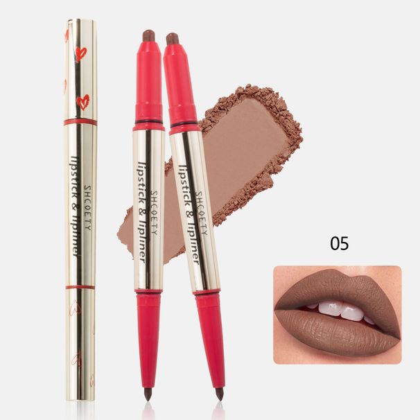Lip Liner Double Headed Lipstick Lip Liner Two In One Multi Color Matte Long Lasting Lip Plumping Non Fading Hook Liner Pen_voghion.com
