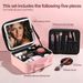 Handheld bag with LED light, tri color charging makeup bag, partition, touch up mirror, portable handheld_voghion.com