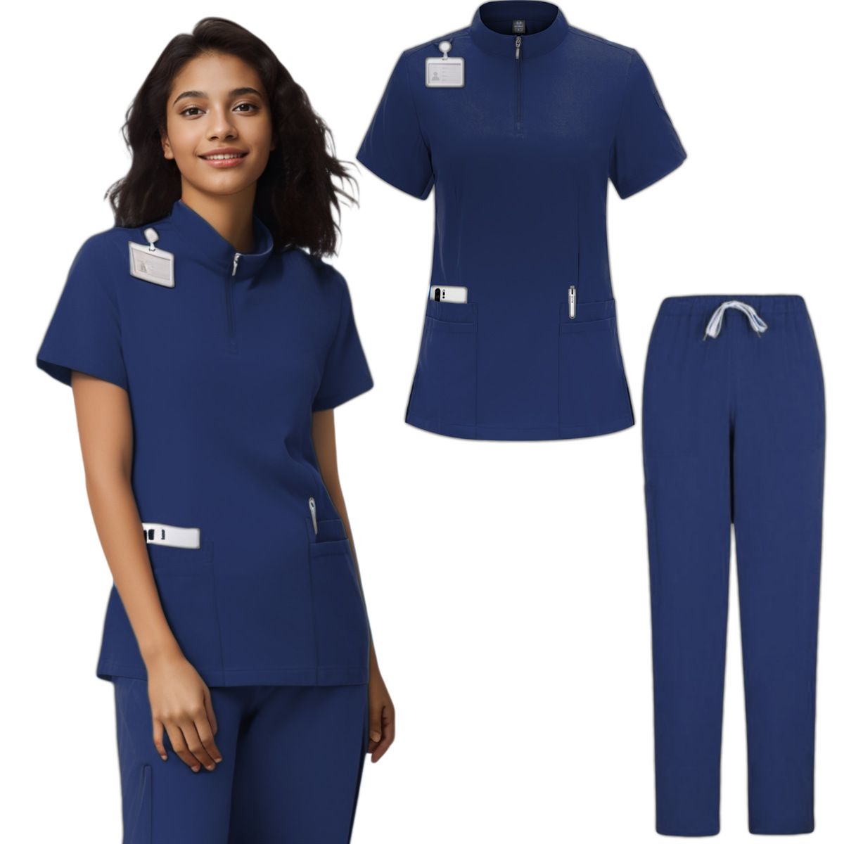 Damenbekleidung OP-Anzug Uniform Damen Jogginghose Krankenhaus Apotheke Arbeitskleidung Weiche Mikroelastische Handwaschkleidung SPA Kurzarm_voghion.com