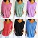 Women's Slim Fit V-Neck Short Sleeve Knit Sweater - Lightweight Casual Pullover For Everyday Wear (Multiple Colors & Sizes)_voghion.com