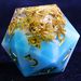 9 Polyhedral Resin Dice Set D And D Azure & Rosegold Oath For Dungeons Dragons RPG_voghion.com