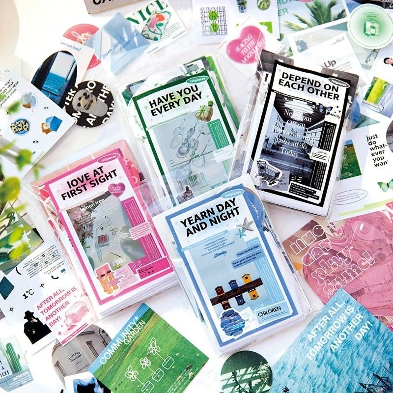 600pcs/4pack Twilight North Island Token Series Material Pack, Used For Decoration Such As Scrapbooks And Labels_voghion.com