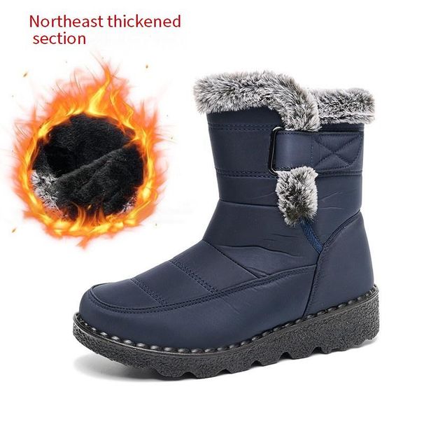 Stivali da neve invernali da donna con fodera in pile, scarpe spesse, alte e calde, suola antiscivolo, stivaletti casual con cerniera per donna_voghion.com