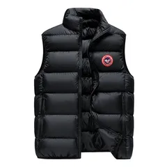 Erkek Giyim Yeni Rüzgar Geçirmez Sonbahar ve Kış Kaliteli Baskılı Yelek, Kalın Pamuklu Mont, Sıcak Omuz Çantası