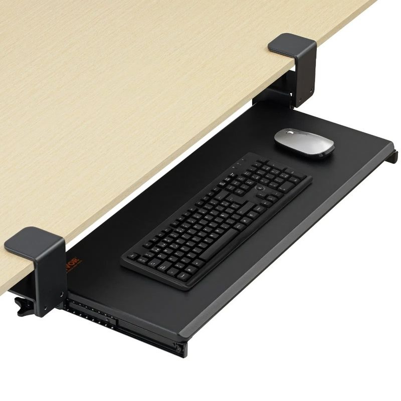 Mouse Clamp Desk Sturdy 26.8 Inch With Pull Under Nodrill Tray Large Keyboard Desk Keyboard 11 Slideo Tray X Out Under C Mount_voghion.com