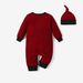 Mother & Kids INS newborn baby boy spring and autumn style letter embroidery long sleeve open crotch jumpsuit hat_voghion.com