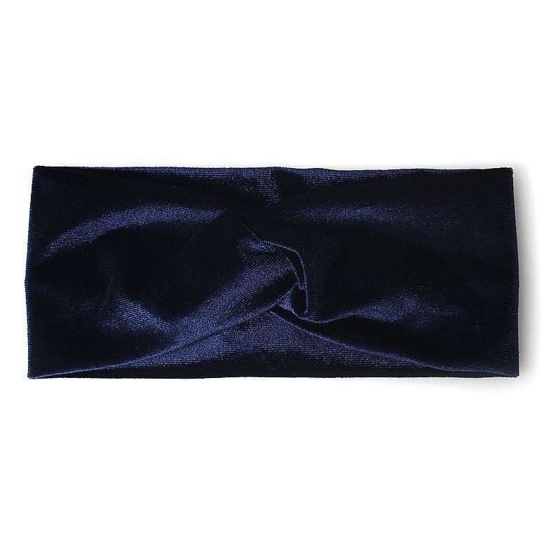 Fascia per capelli da yoga in velluto dorato, elastica, con bordo largo, versatile, tinta unita_voghion.com