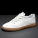 Douyin Livetop Layer Cowhide White Sneakers Korean Style Trendy Casual Versatile Breathable Board Shoes For Men_voghion.com