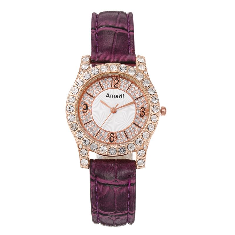 Women's Watches Women's Diamond Set Digital Quartz Watch Casual Fashion Trend Belt Bracelet Set Women's Watch_voghion.com