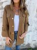 Damenbekleidung Damenmode Stehkragen Neun-Punkt-Ärmel Multi-Pocket-Doppelseitiger Wollmantel_voghion.com