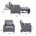 Convertible Sleeper Sofa Chair Bed, Adjustable Chair With Pillow, Multi-Functional Sleeper Chair With Soft Fabric For Living Room, Dorm, Apartment, Bedroom Or Office_voghion.com