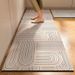 Modern Washable Absorbent Floor Mats For Home Use, Simple Lines And Dirt Resistant Floor Mats, Long Grey Strips And Non Slip Kitchen Floor Mats_voghion.com