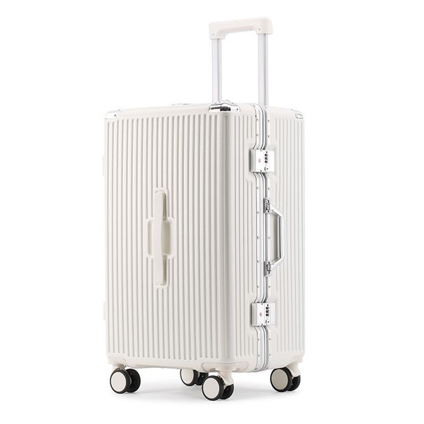 Large Capacity Thickened Aluminum Frame Password Travel Suitcase 26 Inch Shatterproof Sturdy Trolley Case_voghion.com