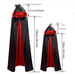 Mantello per bambini da cosplay da vampiro rosso e nero a doppio strato di Halloween Reaper_voghion.com