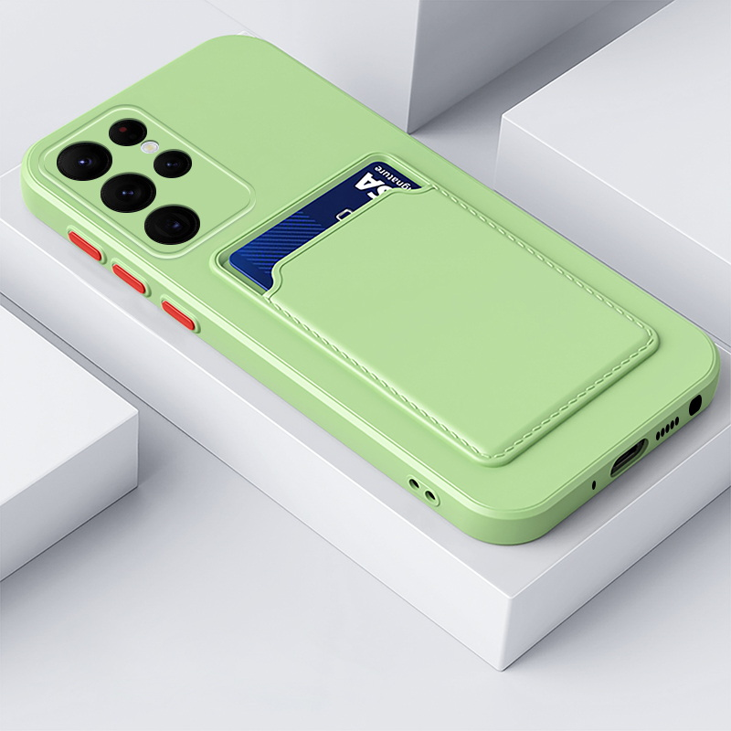 Lyxkorthållare Bakre plånboksfodral För Samsung Galaxy S23 S22 S21 Ultra S20 FE Plus A12 A14 A34 A72 A52 A53 A54 5G Cover Coque_voghion.com