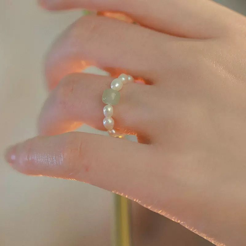 Jade VENUS Tian Witte Parel Ring Voor Vrouwen Meisje Sier Kleur Jewerly Verjaardagscadeau Dropshipping Groothandel_voghion.com
