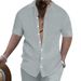 2024 Summer Men's Shirt Casual Loose Short Sleeve Beach Button-Up Top_voghion.com