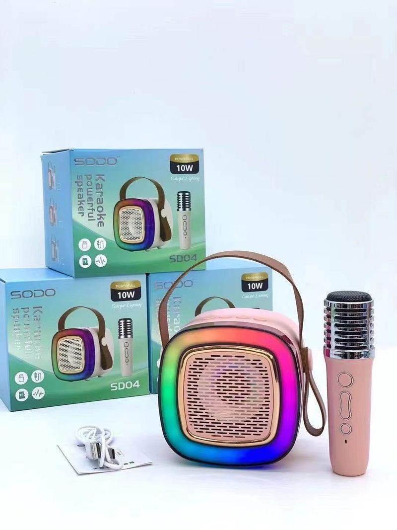 Najlepiej sprzedający się mini głośnik SD04, karaoke domowy KTV Bluetooth audio zintegrowany mikrofon_voghion.com