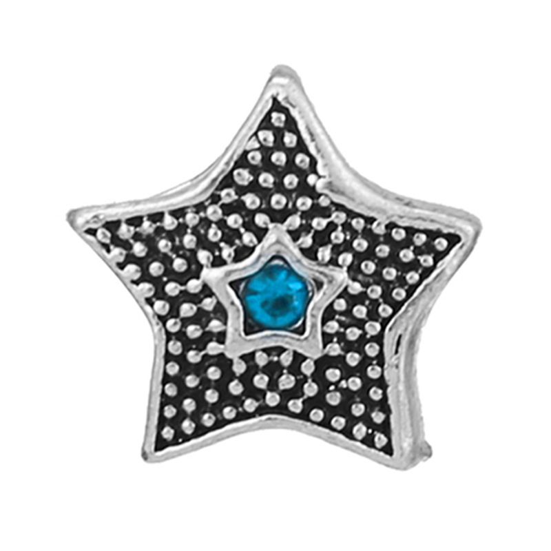 Pulseira de contas de diamante azul com furos grandes em liga metálica, acessórios para joias faça você mesmo e componentes_voghion.com