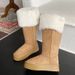 Women's Mid-Calf Snow Boots 2025 Fall/Winter New Thick Sole Suede Versatile_voghion.com