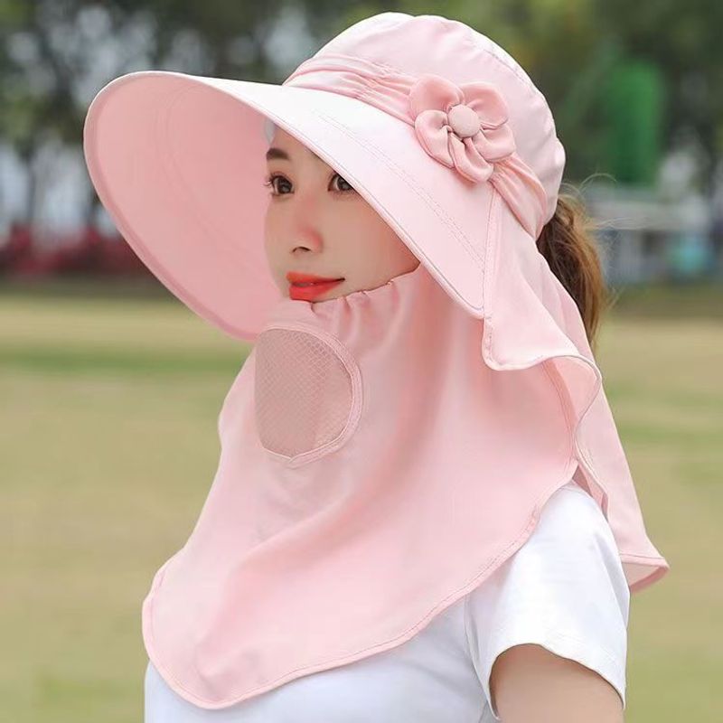 Women's summer sun hat to cover face, sun protection, ultraviolet rays, tea picking hat for working in the field, full face mask, sun hat_voghion.com