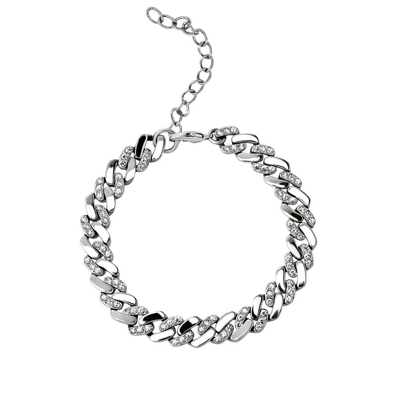 Ehted teemant-Kuuba ketiga 6mm 8mm värvi säilitav rhinestones ühendav hiphop-kett kuldne käevõru kaelakee_voghion.com