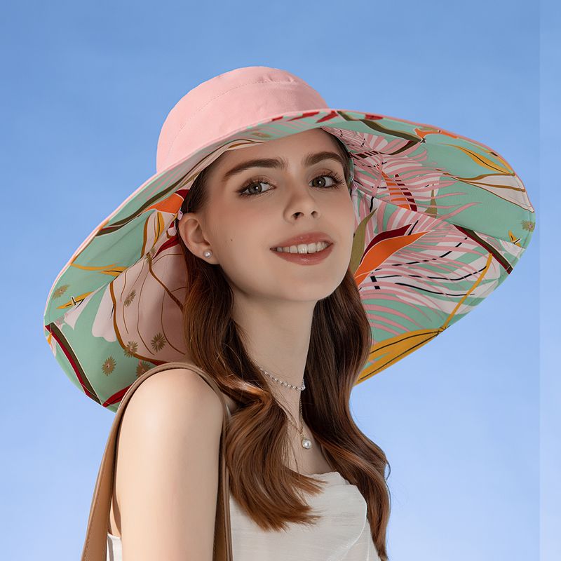 Venta caliente Xioguan 100% algodón europeo y americano transfronterizo mujeres nuevo doble cara pescador H verano ala agrandada sol_voghion.com