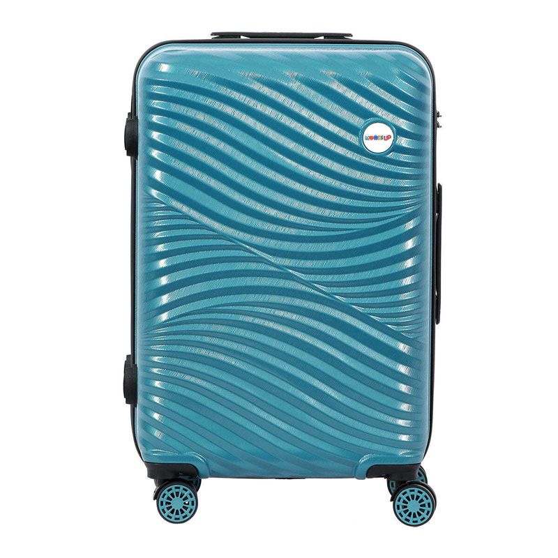 Biggdesign Moods Up Medium Suitcase with Wheels Steel Blue 24 Inch_voghion.com