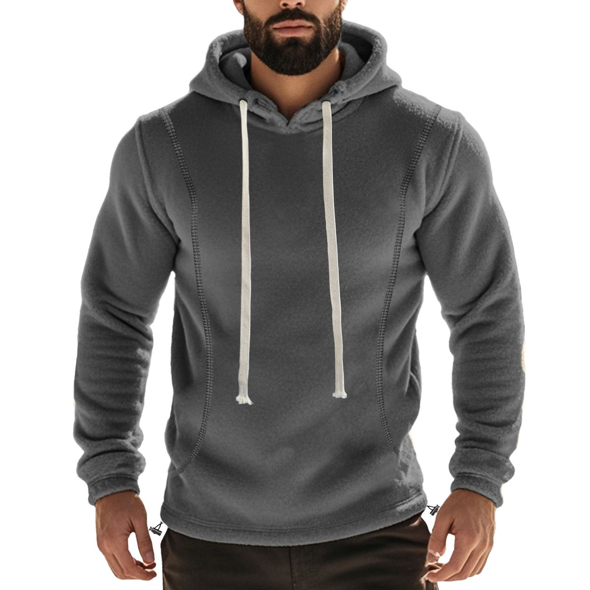 Felpa con cappuccio da uomo foderata in pile – Pullover invernale caldo con interno morbido spazzolato (6 colori, vestibilità oversize)_voghion.com