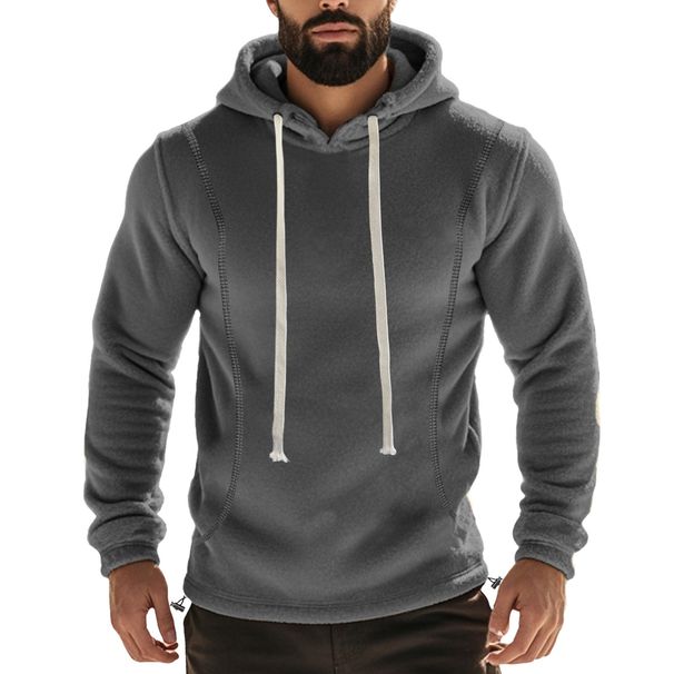 Felpa con cappuccio da uomo foderata in pile – Pullover invernale caldo con interno morbido spazzolato (6 colori, vestibilità oversize)_voghion.com
