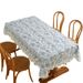 Jupe de table à thé 100 % coton, blanche, brodée, bleue, imperméable, résistante à l'huile, avec ourlet à volants_voghion.com