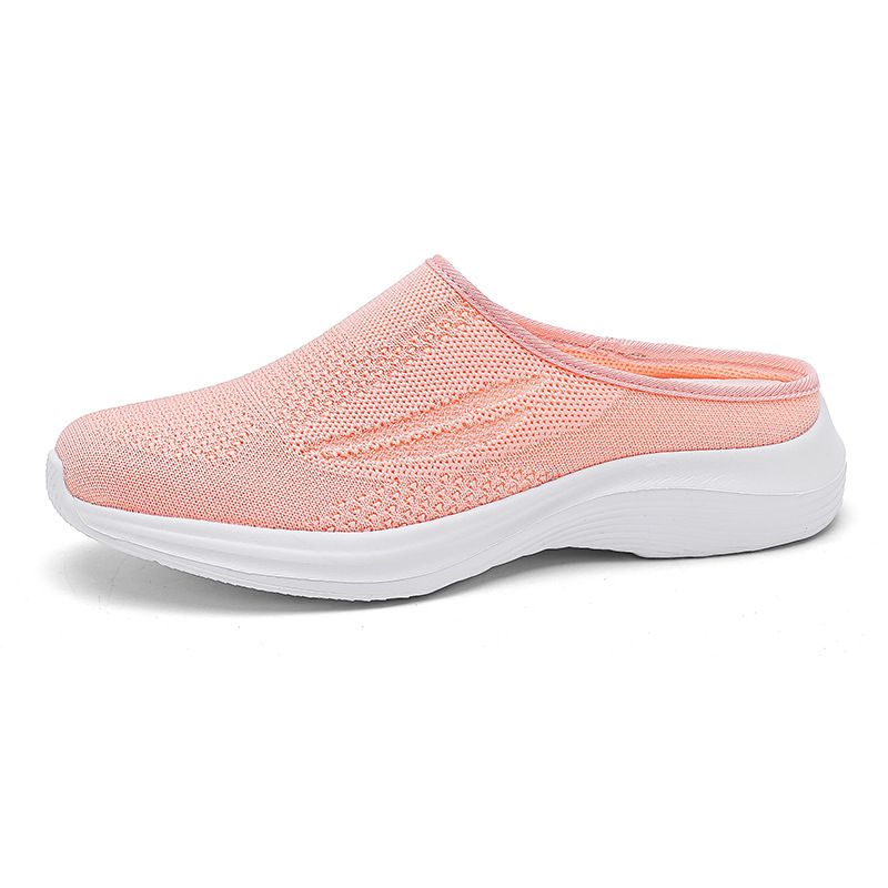 2025 New Half-Slip Mesh Breathable Women's Casual Half-Stepping Lazy One-Step Hollow Walking Shoes_voghion.com