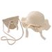 2020 Estate Nuovo Nastro di Paglia per Bambina, Cappello da Pescatore con Parasole a Fiori, Set di Borse Carine con Protezione Solare_voghion.com