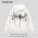 American High Big Spider Foam Print Hoodie Unisex Street Style Loose Hip Hop Cardigan Jacket_voghion.com
