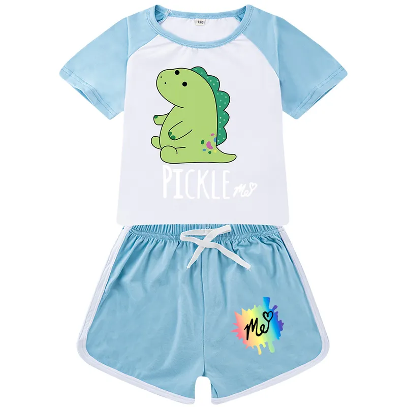 100CM-170CM Children's Summer Short sleeved Home Furnishing Sports Set QQ444_voghion.com