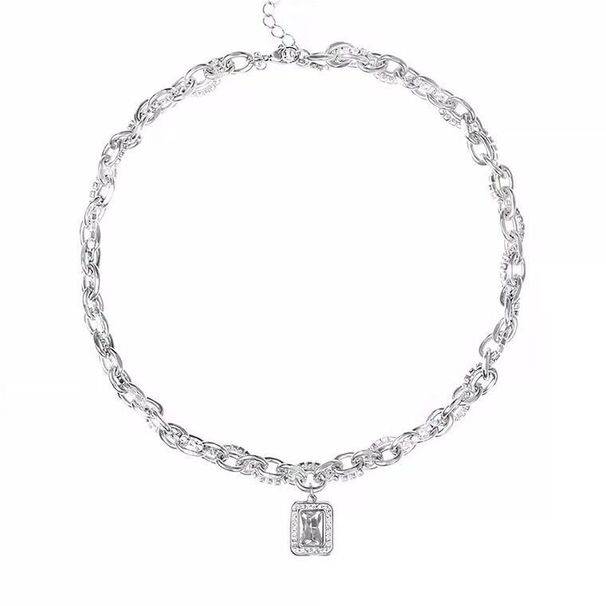 Bijoux unisexes, bijoux tendance, collier avec chaîne enroulée en diamant et pierres précieuses, design de niche simple, accessoires polyvalents pour hommes et femmes_voghion.com