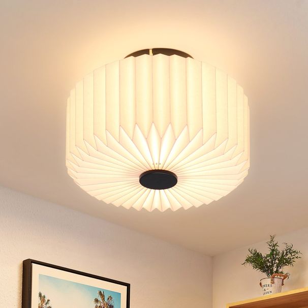 Glitzerlife Deckenleuchte Vintage - Weiß G9 Fassung Küchenlampe Papier Lampenschirm Metall Flurlampe Für Küche Schlafzimmer Esszimmer_voghion.com